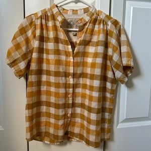 Ace & Jig Mustard and Cream Checkered Top